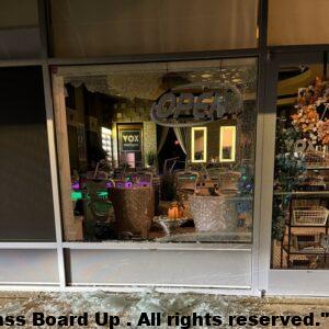 Storefront Window Board up Virginia Washington DC Baltimore Maryland Virginia Emergency Service 24 Hours No Screws Expedited Glass Replacement