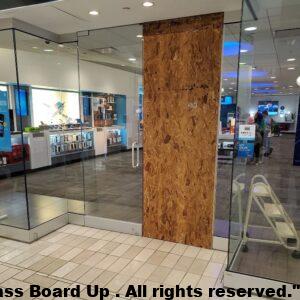 Storefront Door Board up Virginia Maryland Washington DC Commercial Business Building Entrance Break in incident accident Burglary